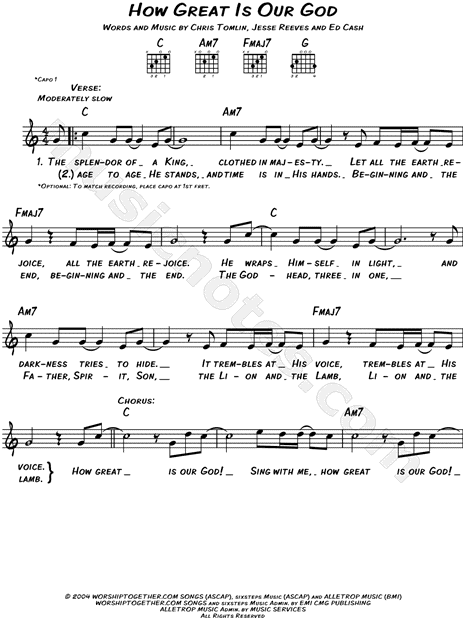 Our God Chris Tomlin Chord Chart