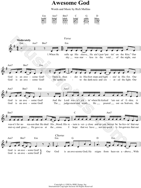 awesome god chords hillsong united