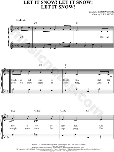 Let It Snow! Let It Let It Snow!" from 'Glee' Sheet Music (Easy Piano) (Piano Solo) in F Major - Download & Print - SKU: MN0061237