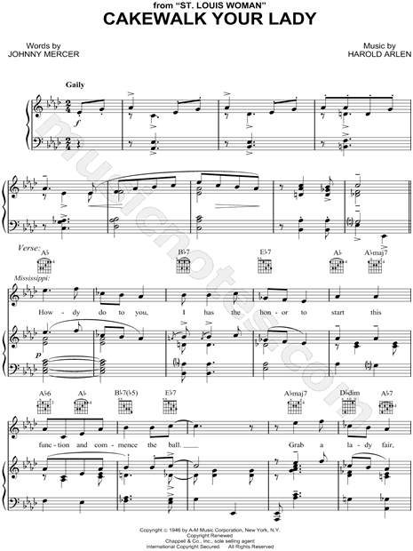 &quot;Cakewalk Your Lady&quot; from &#39;St. Louis Woman&#39; Sheet Music in Ab Major - Download & Print - SKU ...
