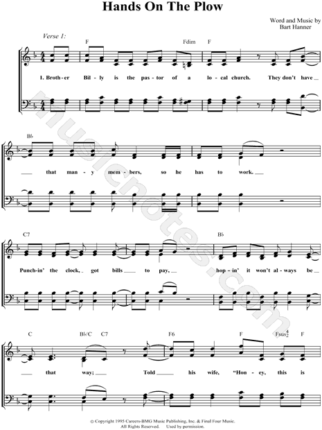 Lisa Daggs Hands On The Plow Sheet Music In F Major Download Print Sku Mn0061745 Mary wore three links of chain every link was jesus name keep your hand on that plow, hold on. usd