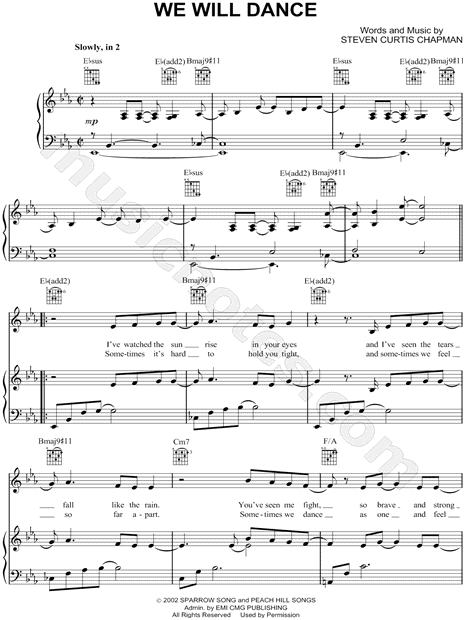 Steven Curtis Chapman We Will Dance Sheet Music In Eb Major Transposable Download Print Sku Mn