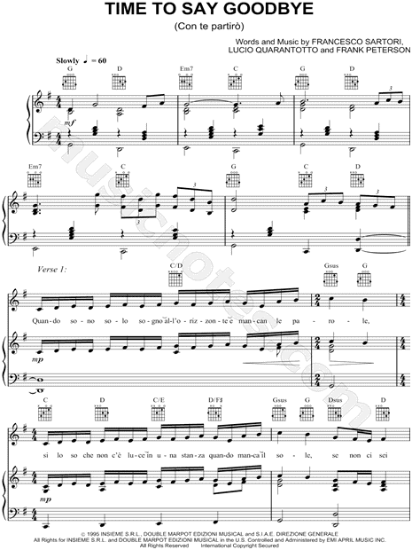 LETRA CON TE PARTIR - Andrea Bocelli - MUSICACOM