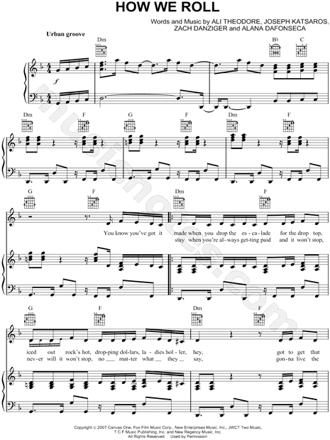 Alvin and the Chipmunks "How We Roll" Sheet Music in D Minor - Download & Print - SKU: MN0063779