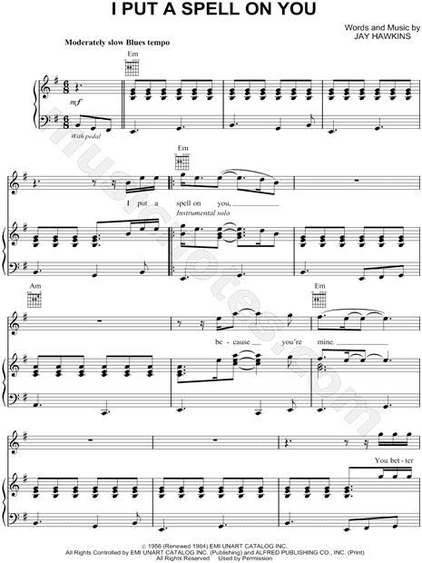 partition guitare i put a spell on you