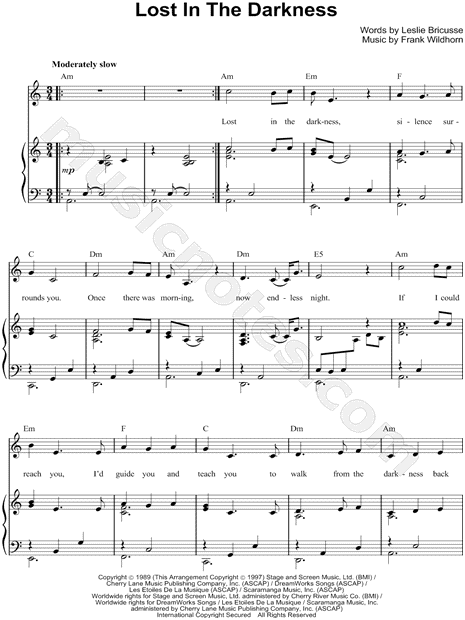 Sheet music arranged for Piano/Vocal/Chords in A Minor (transposable). 