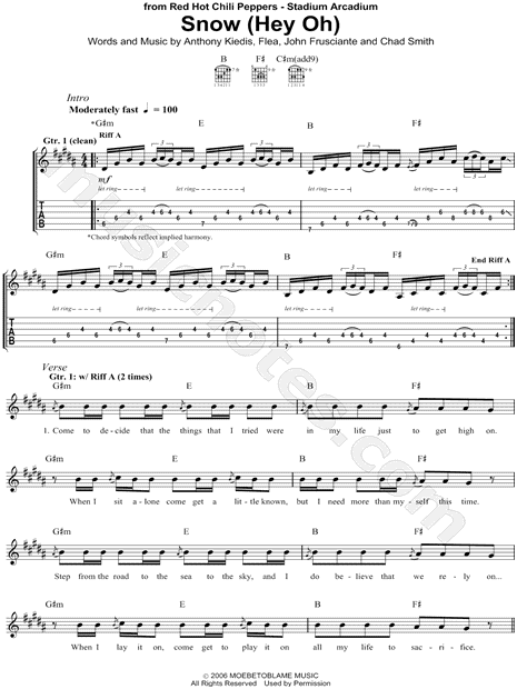 Red Hot Peppers (Hey Oh)" Guitar Tab in G# Minor - Download & Print - SKU: MN0067121