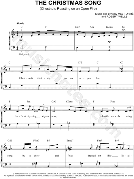 Josh Groban "The Christmas Song (Chestnuts Roasting on an Open Fire)" Sheet Music (Easy Piano ...
