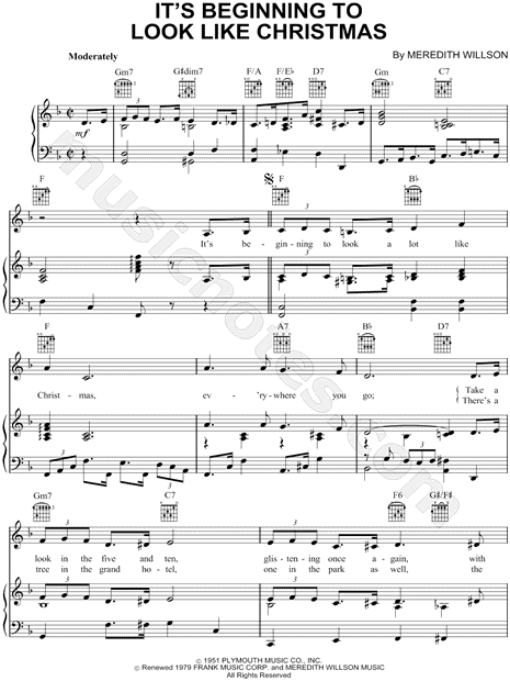 Sheet Music,It's Beginning to Look a Lot Like Christmas,digital,downlo...