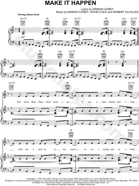 Mariah Carey Make It Happen Sheet Music In D Minor Download Print Sku Mn