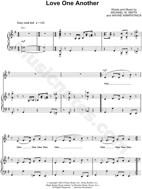Michael W. Smith "Love One Another" Sheet Music in G Major - Download & Print - SKU: MN0071217