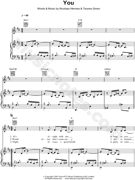 Ten Sharp You Sheet Music In B Minor Transposable Download Print Sku Mn0071243