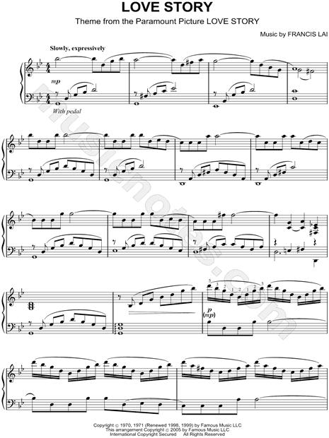 Love Story Do I Begin)" from 'Love Story' Sheet Music (Piano Solo) G Minor (transposable) - & Print - SKU: MN0071245