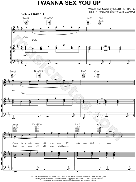 Print and download I Wanna Sex You Up sheet music by Color Me Badd. 