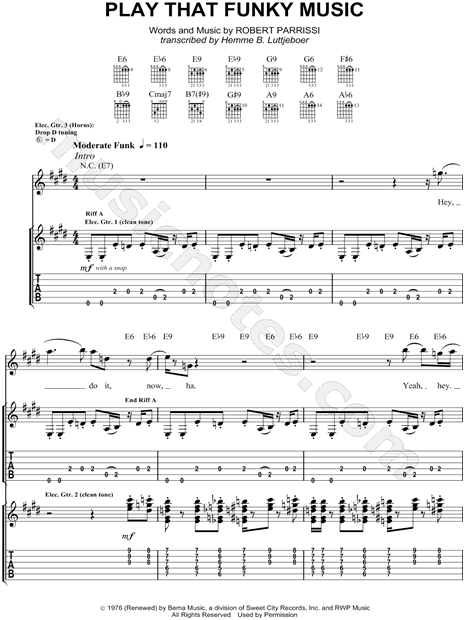 Sheet Music,Play That Funky Music,digital,download,sheetmusic,notation,musi...