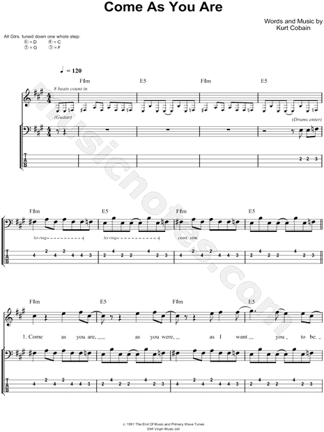 Includes Bass TAB for Voice, range: E3-G#5 or Bass Guitar in F# Minor. 