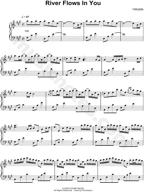 Yiruma "River Flows In You" Sheet Music (Piano Solo) in A Major