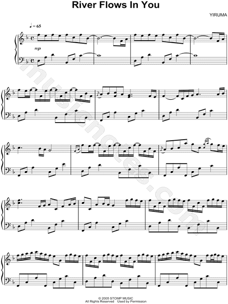 River Flows In You Sheet Music Free Upiece River Flows In You Sheet Music Free Upiece