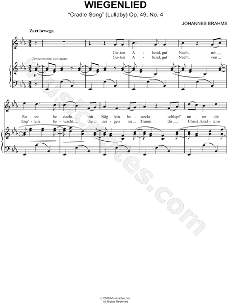 Lullaby (Wiegenlied); Op. 49, No. 4