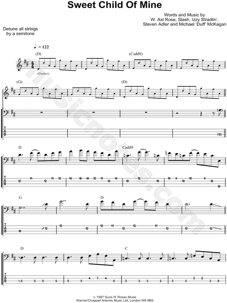 Anzai Tien jaar verontreiniging Bass Guitar Tab Sheet Music Downloads | Musicnotes.com