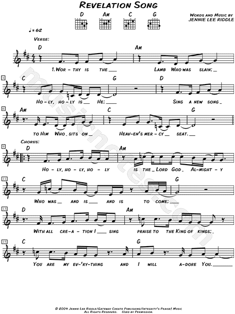 Revelation Song Chord Chart