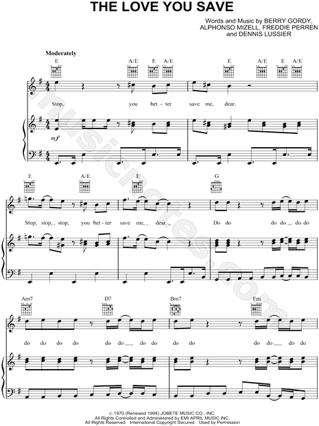 The Jackson 5 The Love You Save Sheet Music In G Major Transposable Download Print Sku Mn