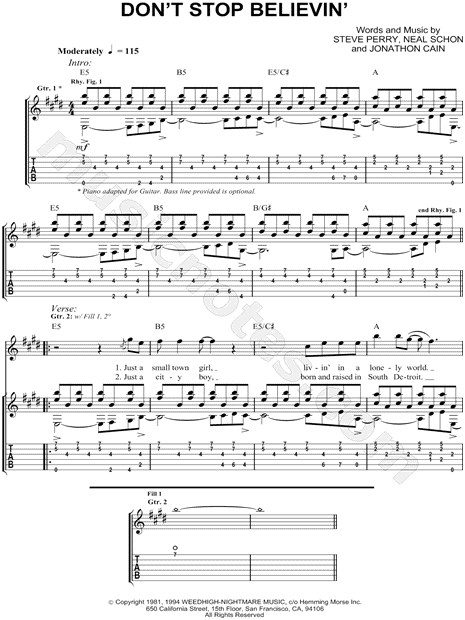 Sheet Music,Don't Stop Believin',digital,download,sheetmusi...