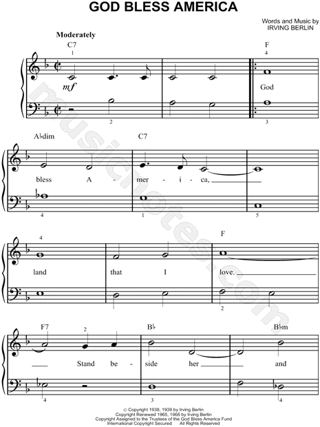 God Bless America Chord Chart