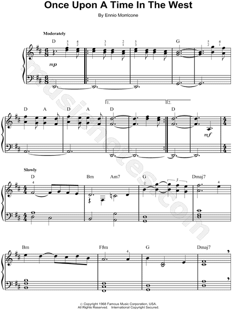Print and download sheet music for Once Upon a Time In the West from Once U...