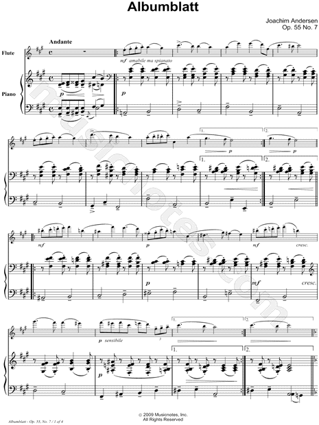 Albumblatt, Op. 55, No. 7 - Piano Accompaniment (Flute)