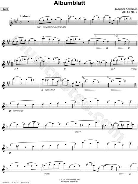 Albumblatt, Op. 55, No. 7 - Flute