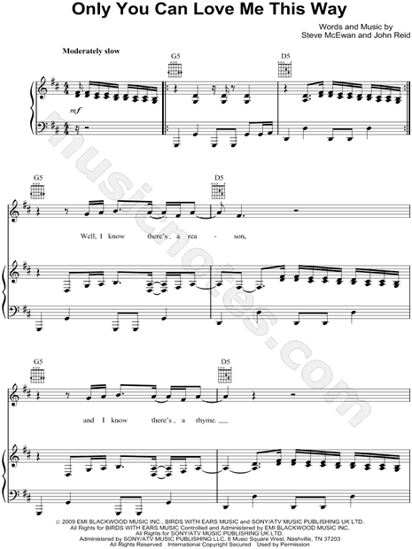 Keith Urban Only You Can Love Me This Way Sheet Music In D Major Transposable Download Print Sku Mn