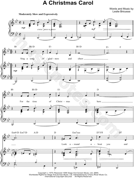 A Christmas Carol From Scrooge The Musical Sheet Music In Bb Major Transposable Download Print Sku Mn0076931