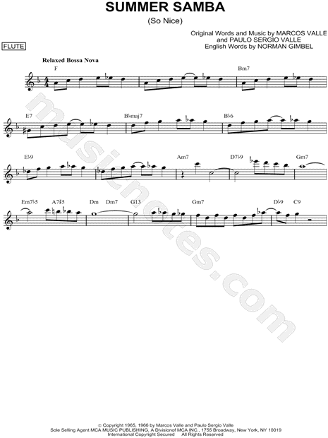 summer samba sheet music