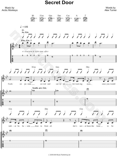 Arctic Monkeys Secret Door Guitar Tab In G Minor Download