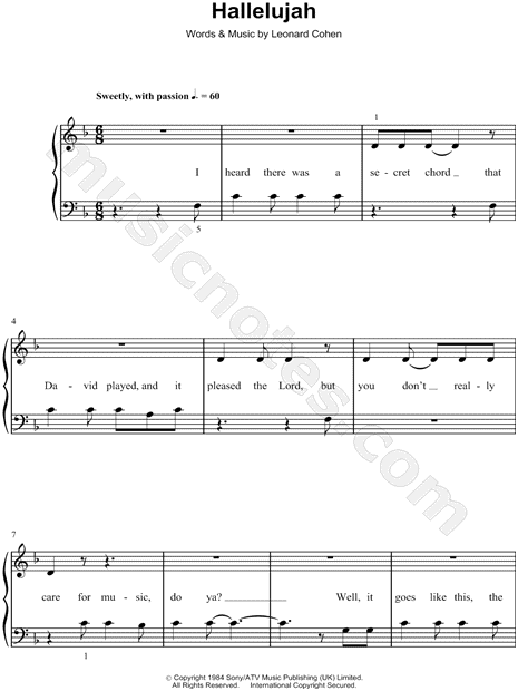 Alexandra Burke "Hallelujah!" Sheet Music (Easy Piano) in F Major