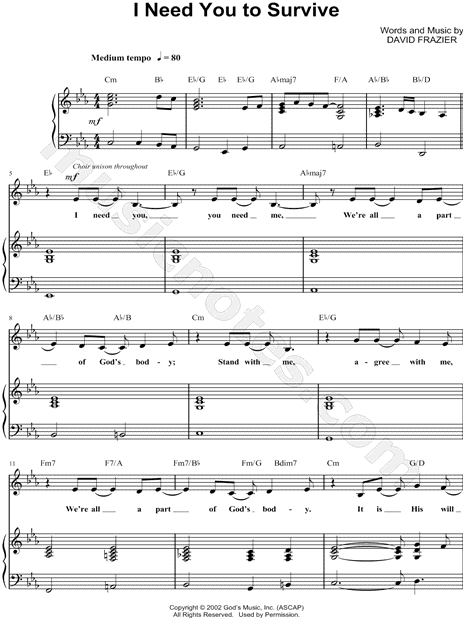 Hezekiah Walker I Need You To Survive Sheet Music In C Minor Transposable Download Print Sku Mn