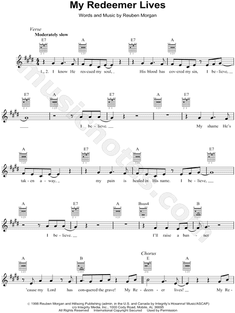 My Redeemer Lives Chord Chart