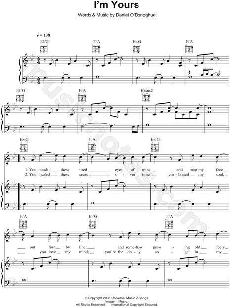 Print and download I'm Yours sheet music by The Script. 