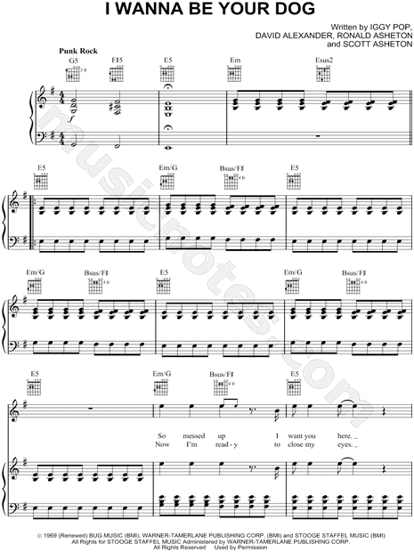 Related image of I Wanna Be Your Dog Chords And Tabs By Iggy And The Stooge...