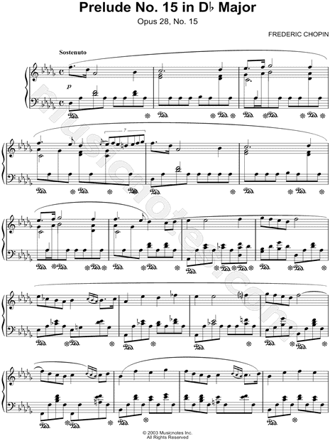 Frederic Francois Chopin Prelude In Db Major Raindrop Prelude Sheet Music Piano Solo In Db Major Download Print Sku Mn002
