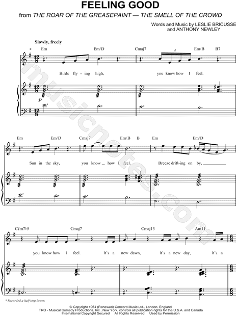 Facilitar pirámide Exponer Michael Bublé "Feeling Good" Sheet Music in E Minor (transposable) -  Download & Print - SKU: MN0082543