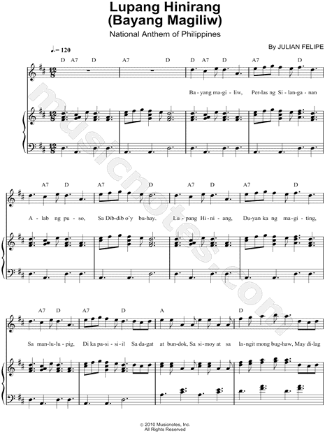 lupang hinirang piano sheet