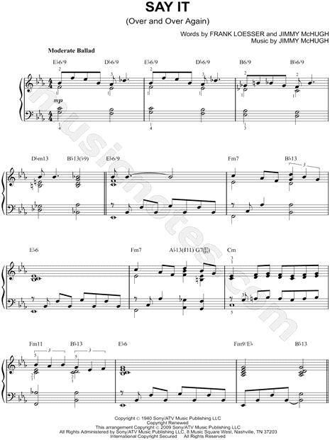 Sheet Music,Say It (Over and Over Again),digital,download,sheetmusic,notati...