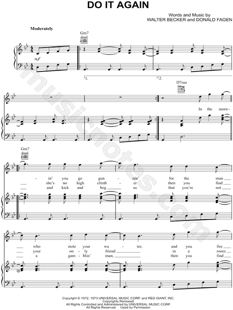 Steely Dan Do It Again Sheet Music In G Minor Transposable Download Print Sku Mn002