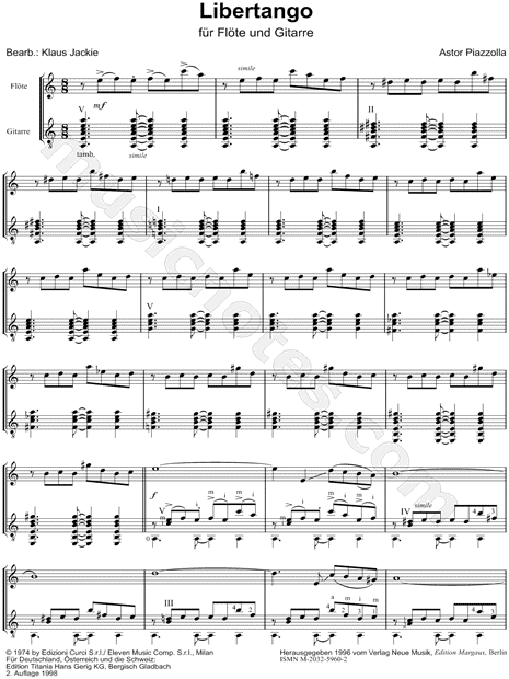 Libertango Guitar Tab