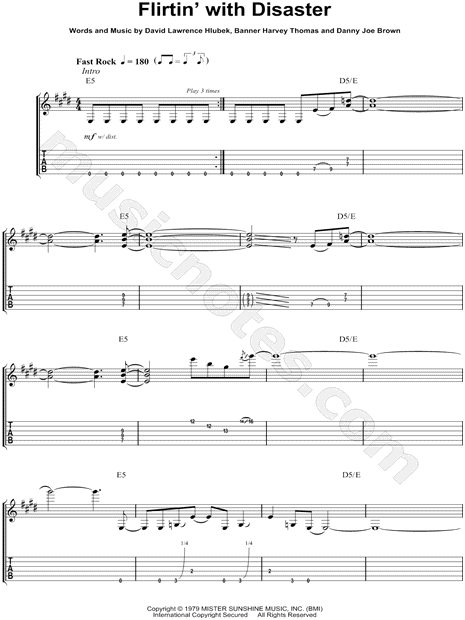 flirting with disaster molly hatchet guitar tabs for sale free pdf printable