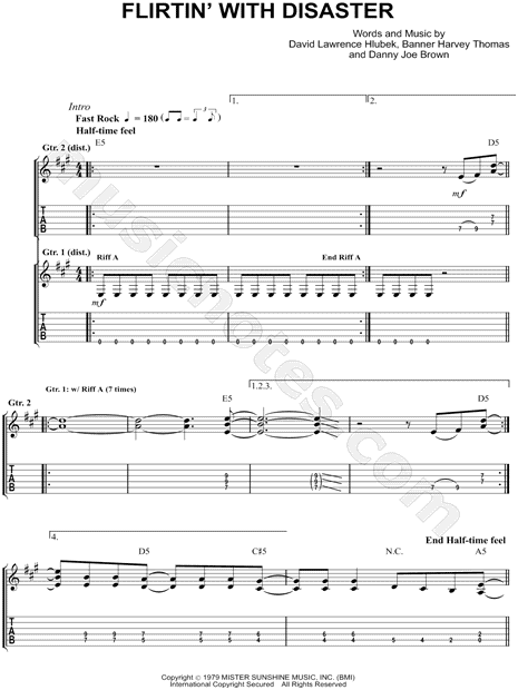 flirting with disaster guitar lesson solo 10 x