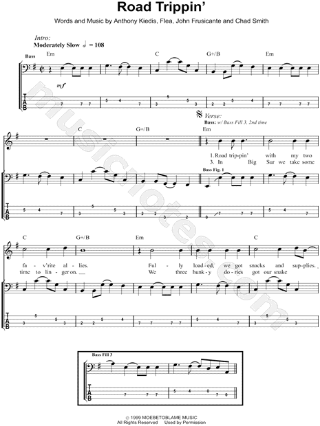 Red Hot Chili Peppers Road Trippin Bass Tab In E Minor Download Print Sku Mn0091586 Watch the official music video for road trippin' by red hot chili peppers from the album californication. eur