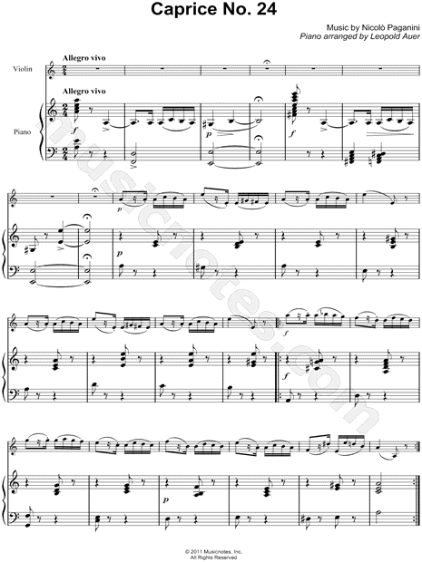 Caprice No.24 - Piano Accompaniment (Violin)